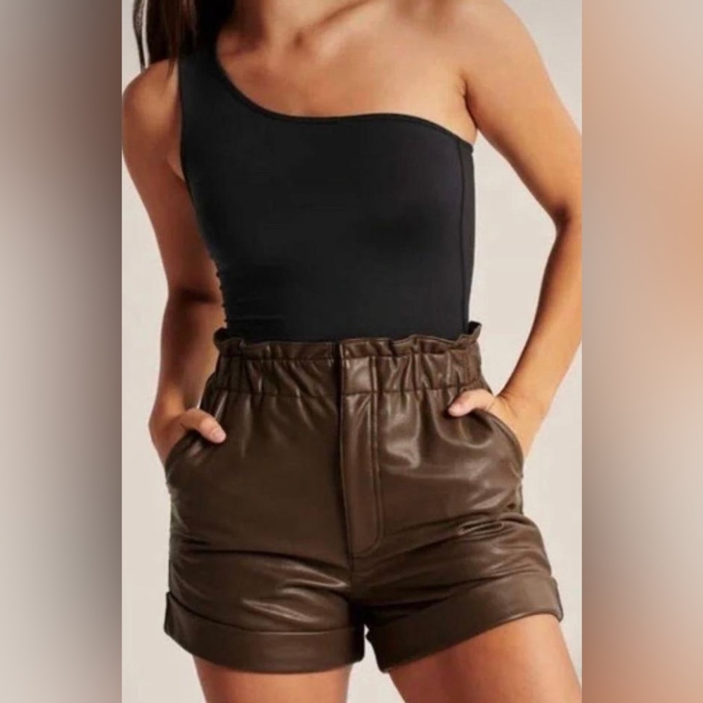 NWT Abercrombie & Fitch vegan leather shorts. Size Medium.